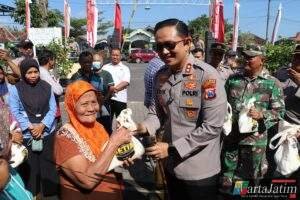 Polres Magetan Kembali Gelar Gerakan Pangan Murah di 4 Kecamatan Warga Full Senyum