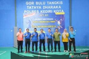 Kapolres Kediri Kota Hadiri Pembukaan Turnamen Bulutangkis HUT RS Bhayangkara Kediri ke-54