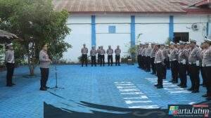 Apel jam Pimpinan, Kapolres Nganjuk Tekankan Profesionalisme Personel Satlantas