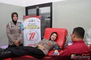 Polres Kediri Rayakan HUT Polwan dengan Aksi Donor Darah
