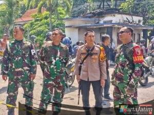 Pastikan Situasi Aman dan Nyaman Pasca Aksi Demo, Kapolres Kediri Kota dan Dandim 0809 Kediri Patroli Gabungan