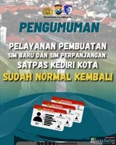 Pelayanan SIM di Satpas Polres Kediri Kota Kembali Normal Pasca Kerusuhan
