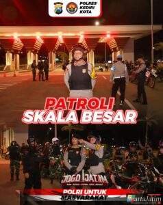 Polres Kediri Kota Gelar Patroli Skala Besar Pasca-Kerusuhan yang Terjadi Pada 30 Agustus Lalu, Situasi Aman Kondusif