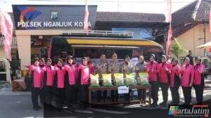 Polres Nganjuk Gelar Pasar Murah di Car Free Day, Beras SPHP Bulog Diserbu Warga