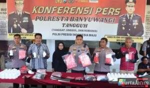 Operasi Tumpas Narkoba Semeru 2025 Polresta Banyuwangi Sita 150 gram Sabu dan 159 Ribu Okerbaya dari 43 Tersangka