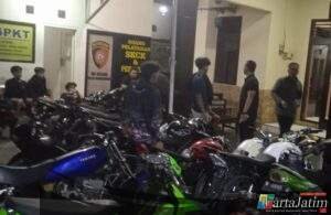 Polisi Amankan 14 Unit Motor Diduga Terlibat Bali di Kedungkandang Kota Malang
