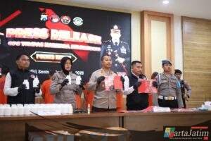 Polres Kediri Berhasil Amankan 16 Tersangka 98,48 gram Sabu dan Ratusan Ribu Okerbaya