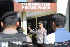 Apel Pagi Polsek Puncu, Kapolres Kediri Ingatkan Jaga Kesehatan dan Soliditas