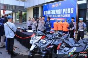 Polres Bojonegoro Berhasil Ungkap Sindikat Curanmor, Lima Tersangka Diamankan
