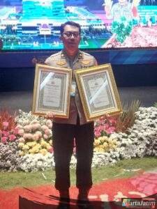 Polres Nganjuk Raih Dua Penghargaan di Rakernis SDM Polda Jatim