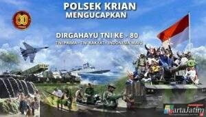 Polsek Krian Ucapkan Selamat Hari Ulang Tahun TNI ke-80, Wujudkan Sinergitas TNI–Polri Demi Indonesia Maju