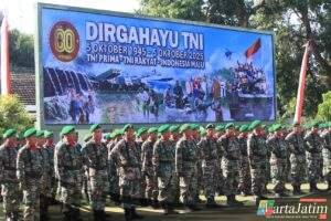 Khidmat, Upacara Peringatan Hari Ulang Tahun Ke 80 TNI Kodim 0809/Kediri Bacakan Amanat Panglima TNI