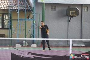 Tenis Lapangan Jadi Sarana Polres Kediri dan BRI Perkuat Silaturahmi