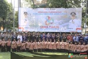 Wakapolres Kediri Kota Hadiri Upacara Peringatan Hari Jadi ke-80 Provinsi Jawa Timur di Balai Kota Kediri