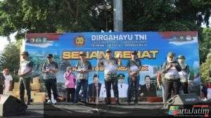 Kapolres Nganjuk Hadiri Bakti Sosial dan Olahraga Bersama Peringati HUT TNI ke-80