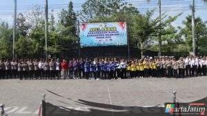 Sinergi Polres dan Buruh Nganjuk, Wujudkan Kamtibmas Kondusif Lewat Apel Kebangsaan