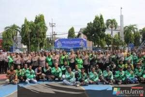 Ojol Kamtibmas Siap Jaga Kediri Aman dengan Deklarasikan Sinergi Bersama Polres Kediri Kota