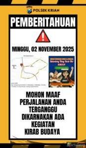 Polsek Krian Giat Pengamanan Kirab Budaya Kelenteng Teng Swie Bio, Minggu 02 November 2025