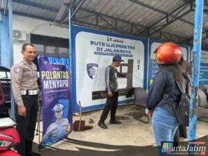 Satlantas Polres Nganjuk Lewat Program “Polantas Menyapa” Beri Edukasi Langkah Mudah Ujian Praktik SIM di Satpas