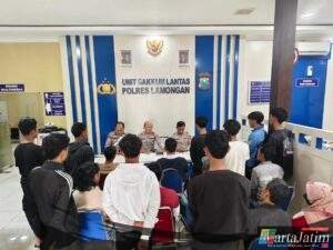 Operasi Zebra Semeru Polres Lamongan Amankan 9 Remaja dan 3 Motor Balap Liar