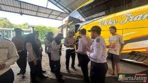 Jelang Operasi Lilin Semeru 2025, Polres dan Dishub Nganjuk “Geruduk” Garasi PO Bus, Pastikan Armada Nataru Laik Jalan