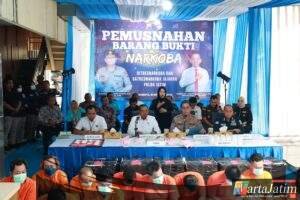 Jelang Nataru Polda Jatim Kembali Musnahkan Barang Bukti 9,3kg Sabu