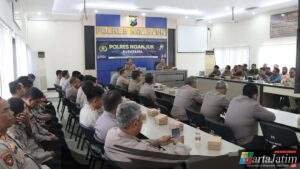 Rakor Lintas Sektoral Ops Lilin Semeru 2025, Polres Nganjuk Matangkan Kesiapan Nataru
