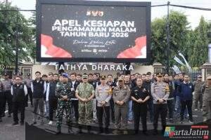 Sinergi TNI–Polri dan Masyarakat, Apel Pengamanan Tahun Baru 2026 Digelar di Kota Kediri