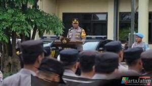 Polres Nganjuk Gelar Apel Kesiapan Pengamanan Malam Tahun Baru 2026, Ratusan Personel Gabungan Disiagakan