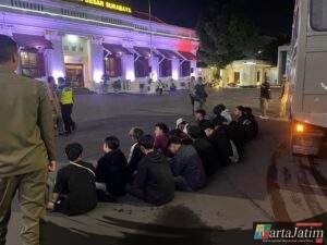 Polrestabes Surabaya Amankan 18 Pemuda Diduga Terlibat Bentrok Antar Perguruan Silat di Kedungdoro