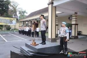 Kapolres Kediri Kota Pimpin Apel Pagi, Tekankan Kesehatan Personel dan Kesiapan Jelang Ramadan