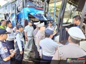 Operasi Keselamatan Semeru 2026 Ditlantas Polda Jatim Gelar Ramp Chek Angkutan Umum