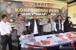 Polres Bondowoso Ungkap Curanmor Amankan 3 Tersangka dan 11 Unit Motor