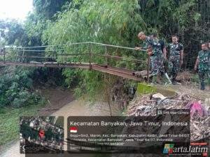 Tingkatkan Konektivitas Warga, Koramil 0809 – 05 Grogol Laksanakan Survei Teknis Jembatan Gantung di Tiga Desa