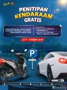 Mudik Lebaran 2026, Polres Malang Buka Layanan Titip Kendaraan Gratis