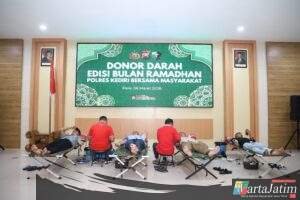 Polres Kediri Gelar Donor Darah Edisi Bulan Ramadhan Bersama Masyarakat