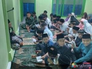 Satgas TMMD dan Siswa SDN Gadungan 4 Peringati Malam Nuzulul Qur’an