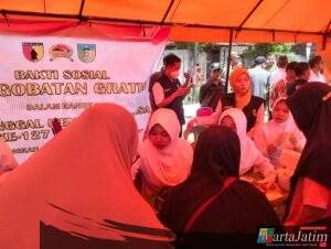 Ratusan Warga Antusias Ikuti Pengobatan Katarak Gratis pada Penutupan TMMD ke-127 di Kediri