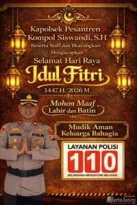 Kapolsek Pesantren Kompol Siswandi,S.H Mengucapkan Selamat Hari Raya Idhul Fitri 1447 H