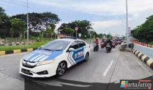 Puncak Mudik, Polres Pelabuhan Tanjungperak Lakukan Rekayasa Lalu Lintas di Suramadu