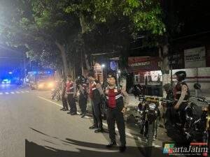 Polres Kediri Kota Gelar KRYD Patroli Malam Minggu,Guna Wujudkan Kamtibmas Kondusif