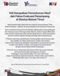 KAI Daop 7 Sampaikan Duka Mendalam atas Insiden di Stasiun Bekasi Timur Wilayah Daop 1 Jakarta, 2 KAJJ Keberangkatan Daop 7 Madiun Dibatalkan