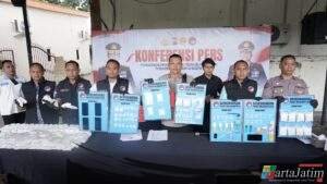Polres Mojokerto Kota Amankan Barang Bukti Ungkap Narkoba Senilai 1,1 Miliar