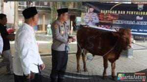Kapolres Jombang Serahkan Sapi Kurban dari Kapolda Jatim untuk Dua Ponpes