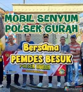 Polsek Gurah Hadirkan Kepedulian Melalui  Aksi Mobil Senyum Jumat Berkah Kepada Masyarakat Desa Besuk