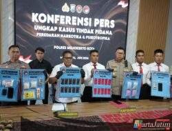 Polres Mojokerto Kota Ungkap Narkoba Temukan 330 Catride Vape Berisi Etomidate
