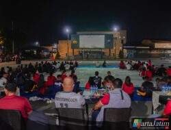 Indonesia Menang 1-0, Nobar Timnas Bersama Polres Kediri Berlangsung Meriah