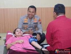 Bakti Kesehatan Hari Bhayangkara, Ratusan Peserta Ikuti Donor Darah di Polres Kediri