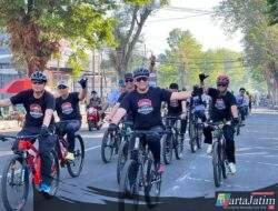 Polres Lumajang Gelar Gowes, Ribuan Pesepeda Sambut Hari Bhayangkara ke – 80