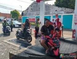 Antisipasi Antrean BBM, Satlantas Polres Kediri Kota Perketat Pengamanan di Sejumlah SPBU